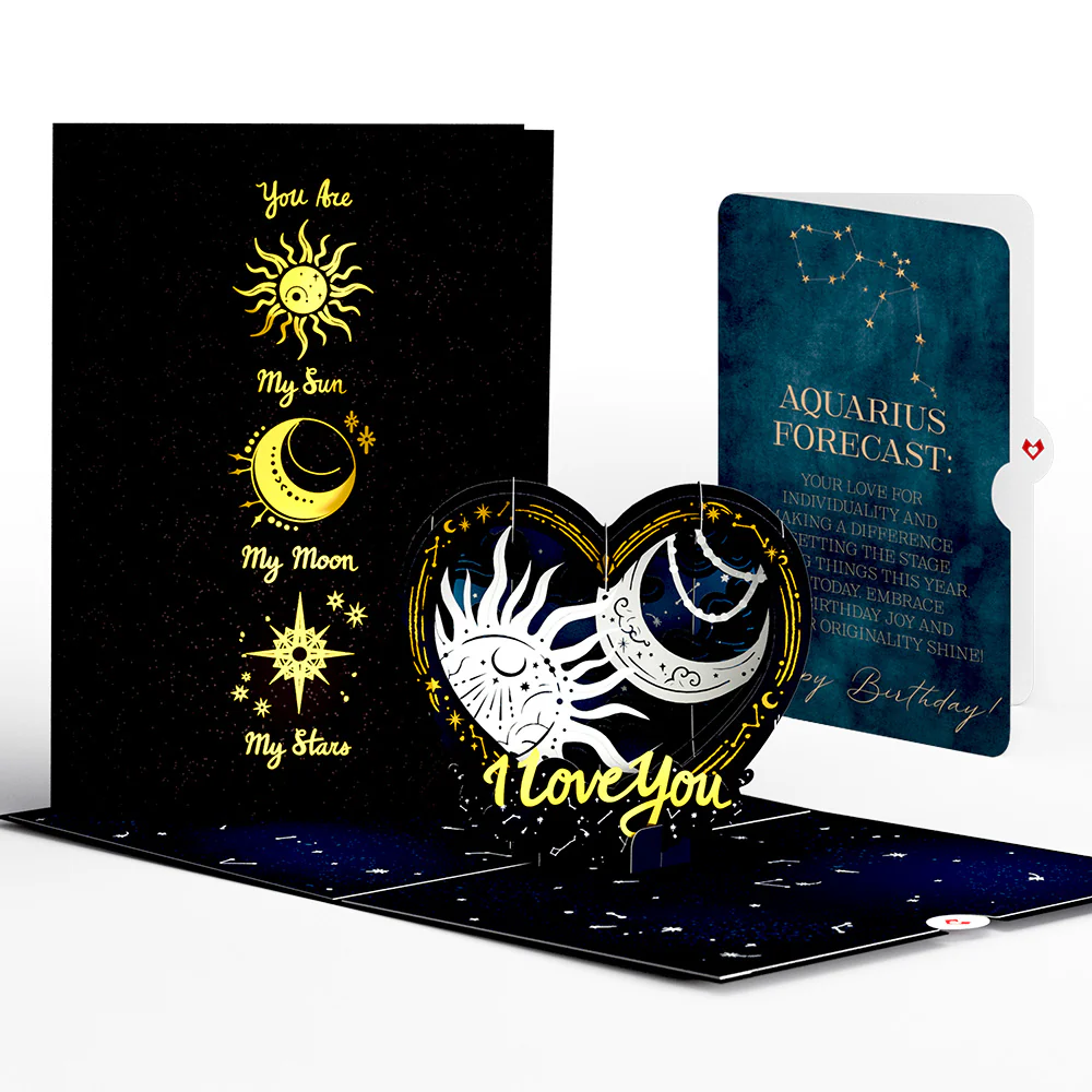Celestial Love Pop-Up Card and Aquarius Zodiac Sentiment Set