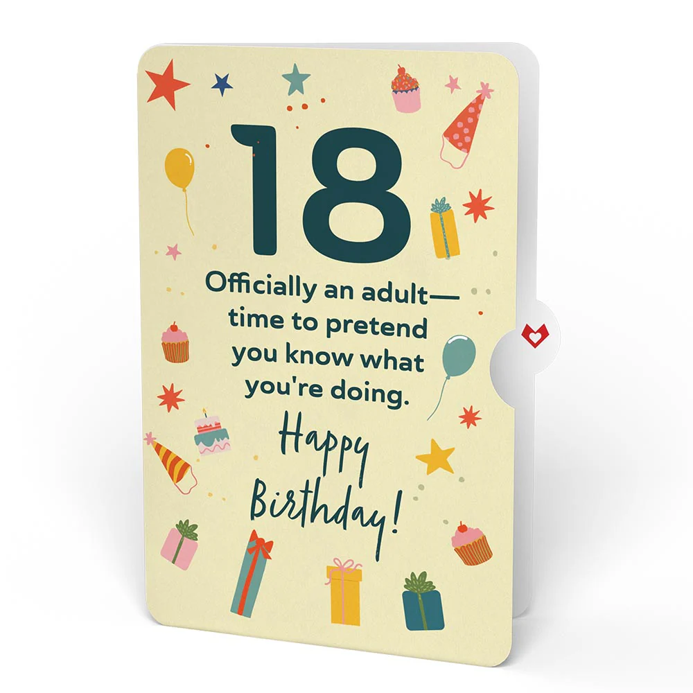 Whimsical 18th Birthday Cake Slice Pop-Up Card and Sentiment Set - Image 4