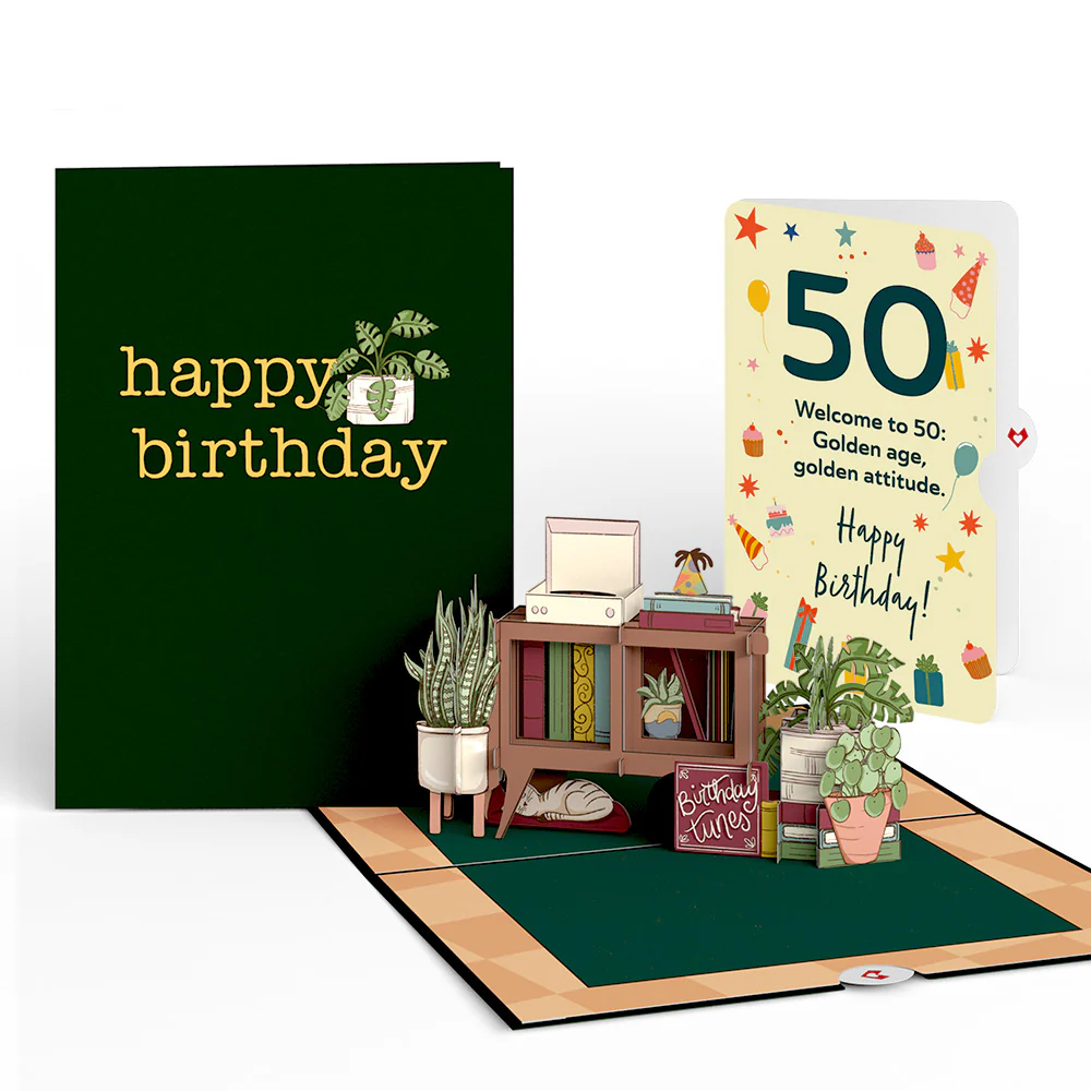 50th Birthday Houseplants Pop-Up Card and Sentiment Set