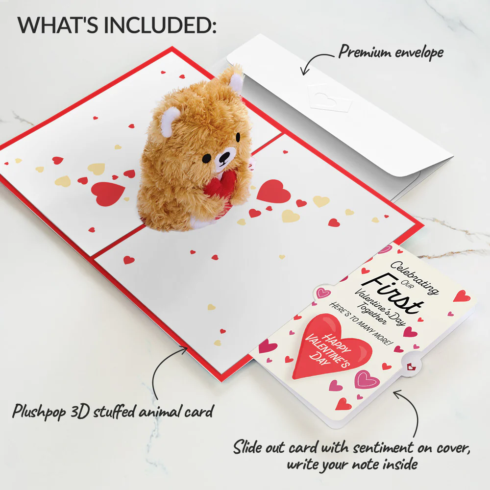 You're The Beary Best Our First Valentine Together Plushpop Card and Sentiment Set - Image 2