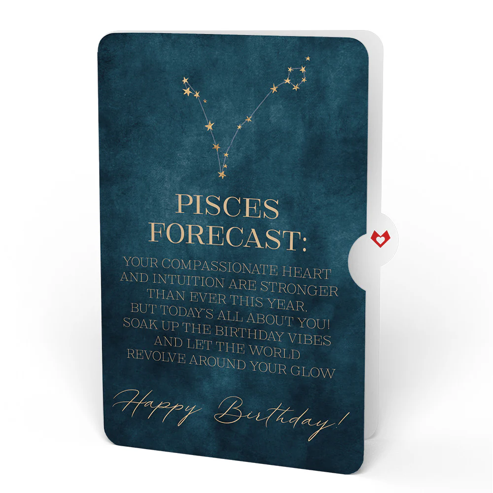 Watercolor Orchid Birthday Pop-Up Card and Pisces Zodiac Sentiment Set - Image 4