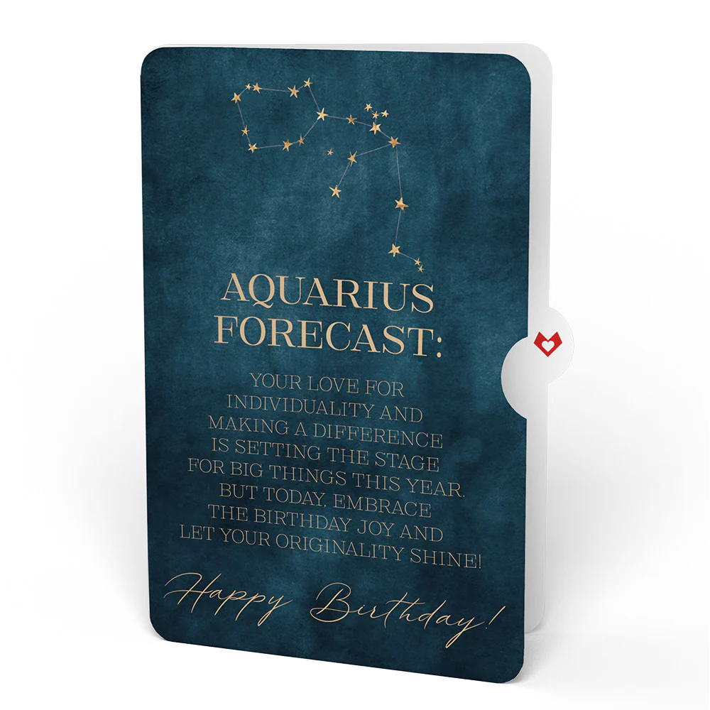 Midnight Florals Birthday Pop-Up Card and Aquarius Zodiac Sentiment Set - Image 4