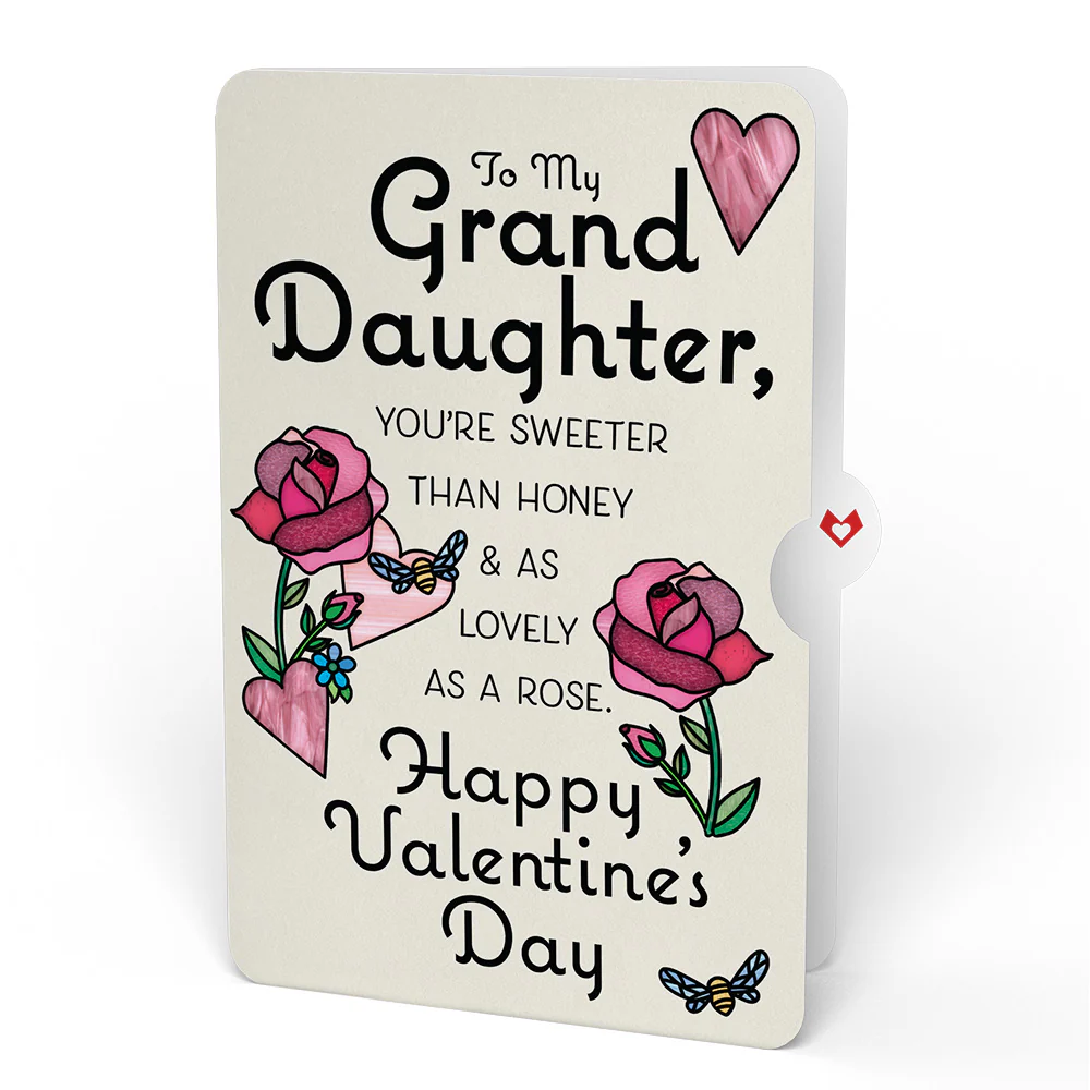 Bee Mine Suncatcher Valentine Pop-Up Card and Sentiment Set for Granddaughter - Image 4