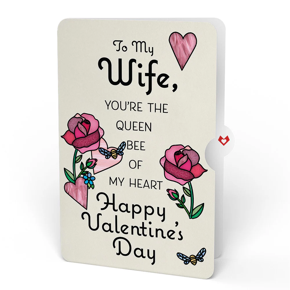 Bee Mine Suncatcher Valentine Pop-Up Card and Sentiment Set for Wife - Image 4