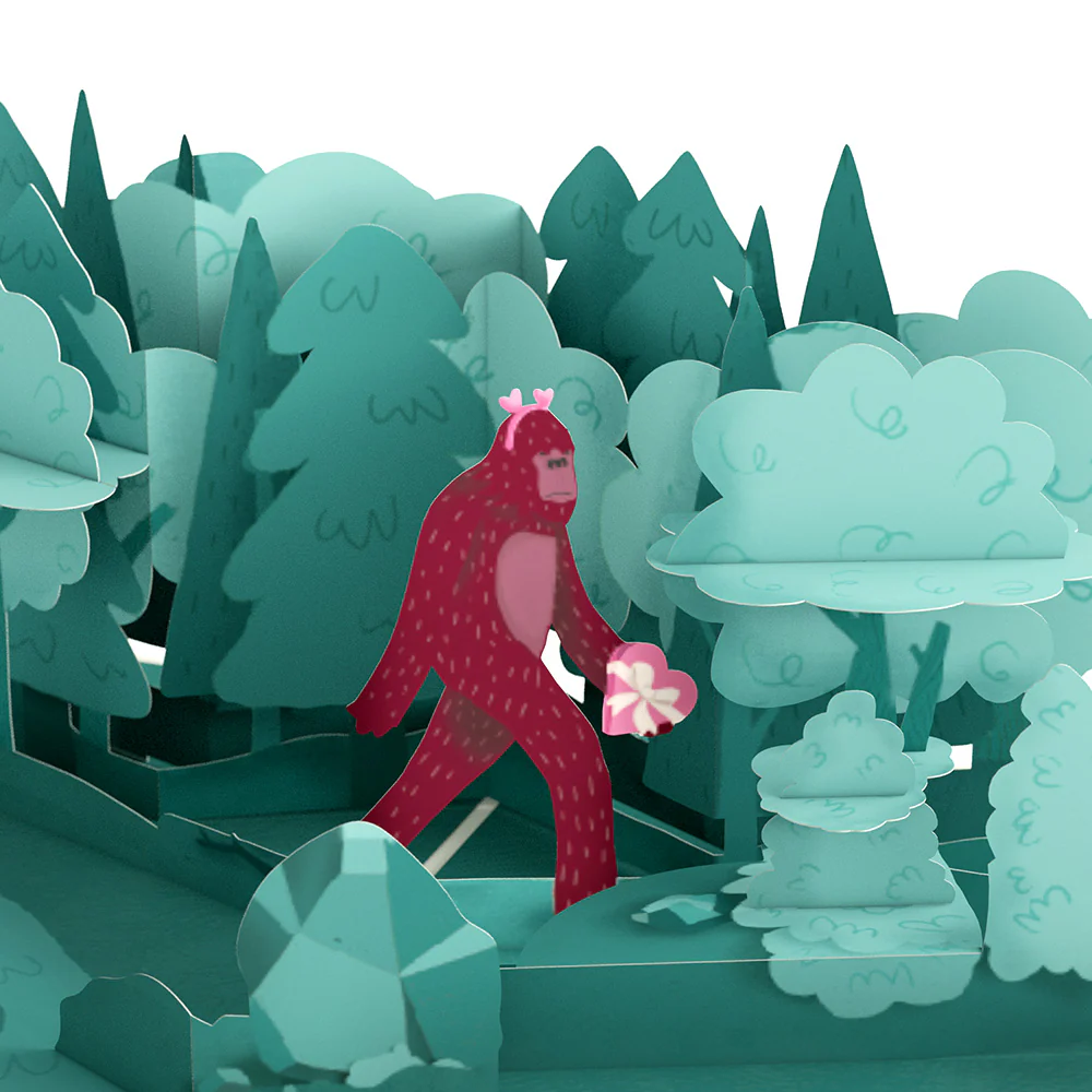 Searching for a Valentine Like You Bigfoot Valentine Pop-Up Card and Sentiment Set for Husband - Image 3