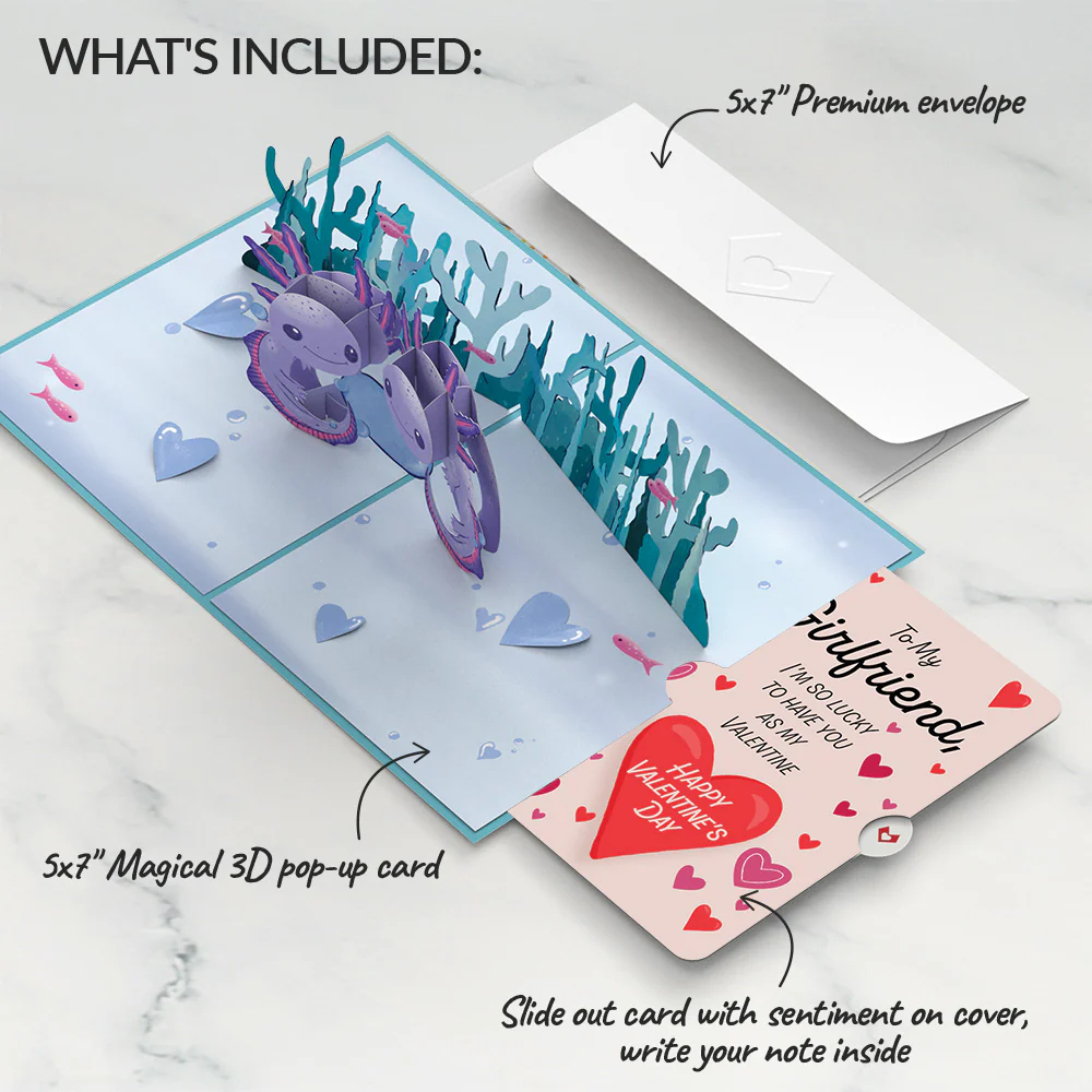 Love You A-Lotl Valentine Pop-Up Card and Sentiment Set for Girlfriend - Image 2