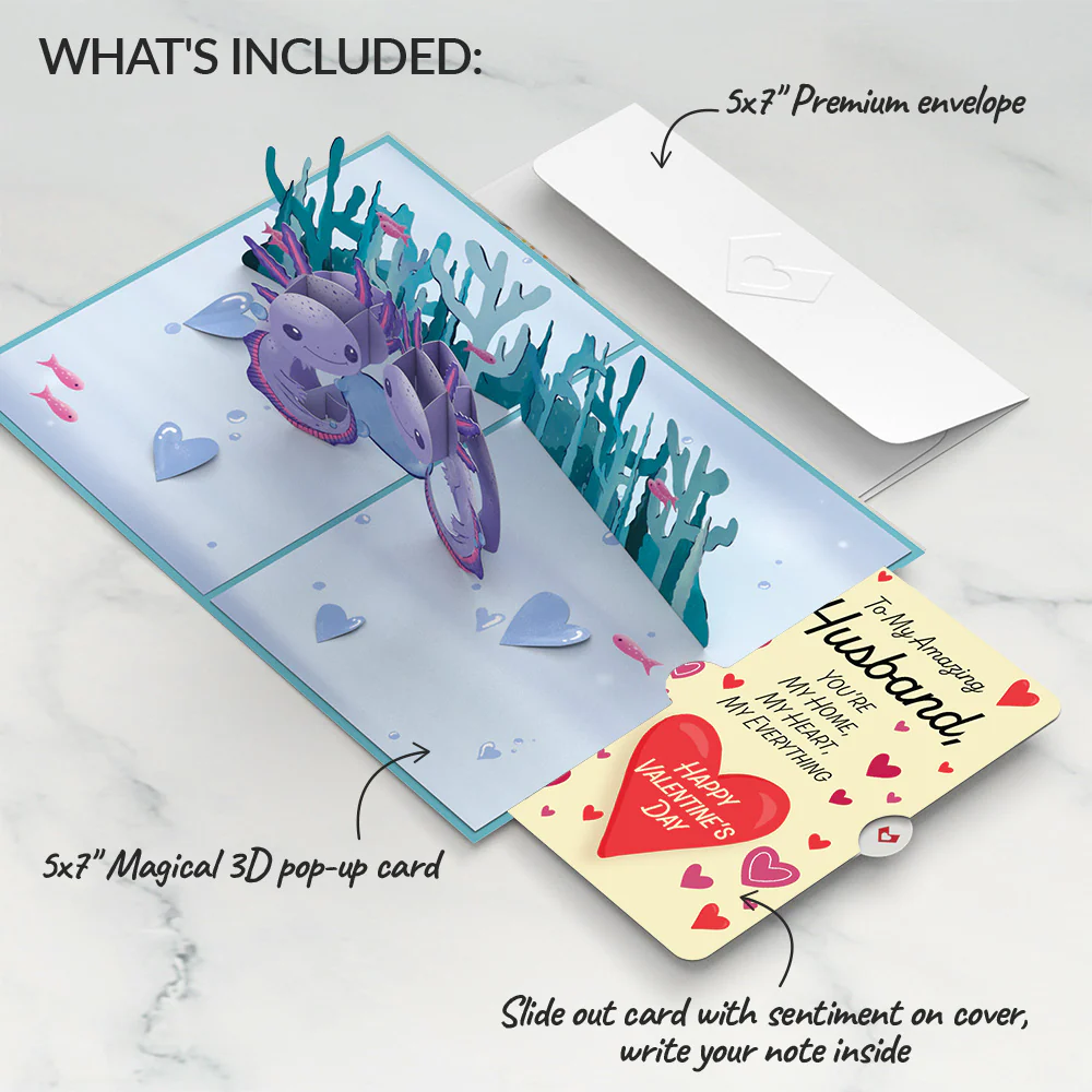 Love You A-Lotl Valentine Pop-Up Card and Sentiment Set for Husband - Image 2