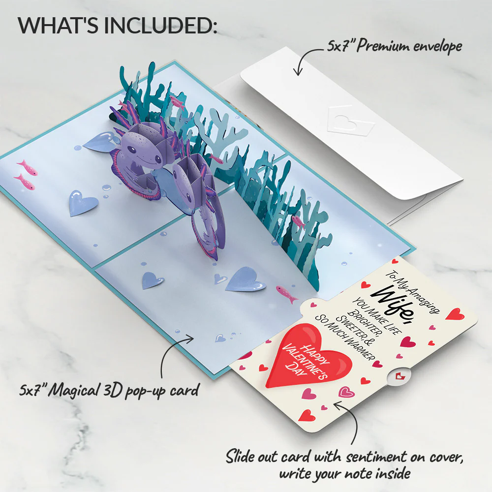 Love You A-Lotl Valentine Pop-Up Card and Sentiment Set for Wife - Image 2