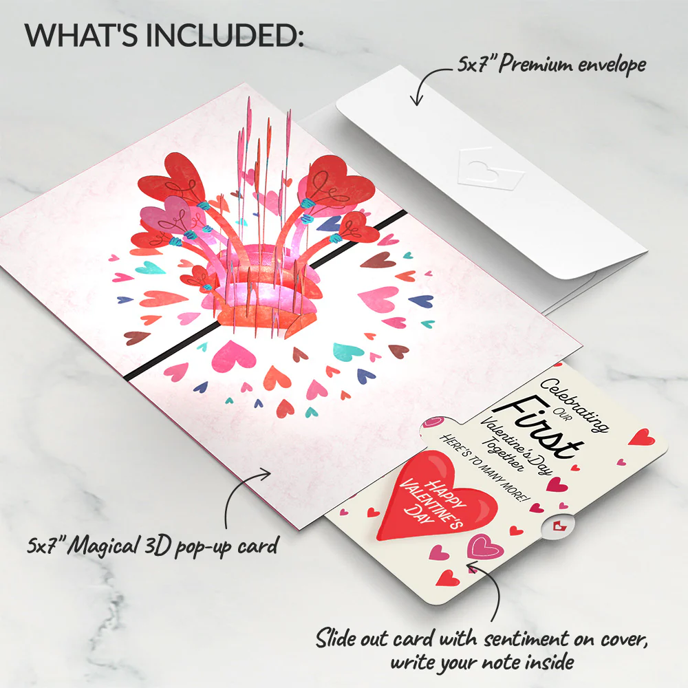You Light Up My Life Our First Valentine Together Light-Up Pop-Up Card and Sentiment Set - Image 2