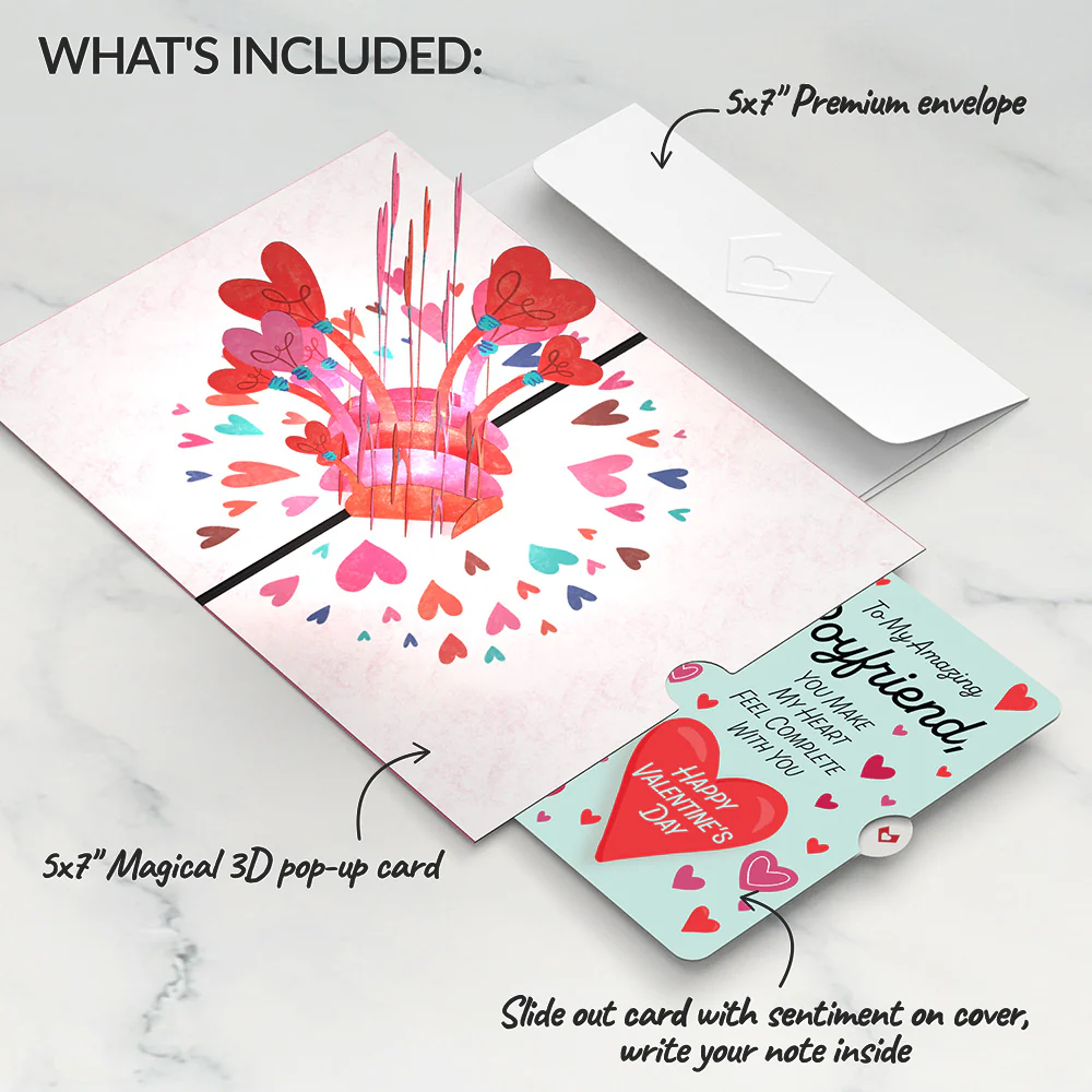 You Light Up My Life Valentine Light-Up Pop-Up Card and Sentiment Set for Boyfriend - Image 2
