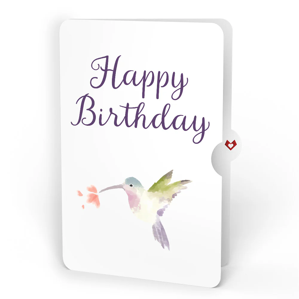 Lupine Hummingbird Birthday Pop-Up Card and Hummingbird Kisses Sentiment Set - Image 4