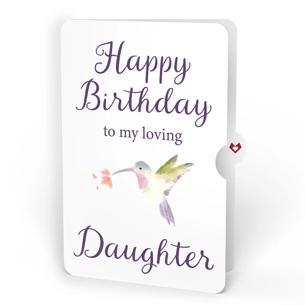 Lupine Hummingbird Birthday Pop-Up Card and Sentiment Set for Daughter - Image 4
