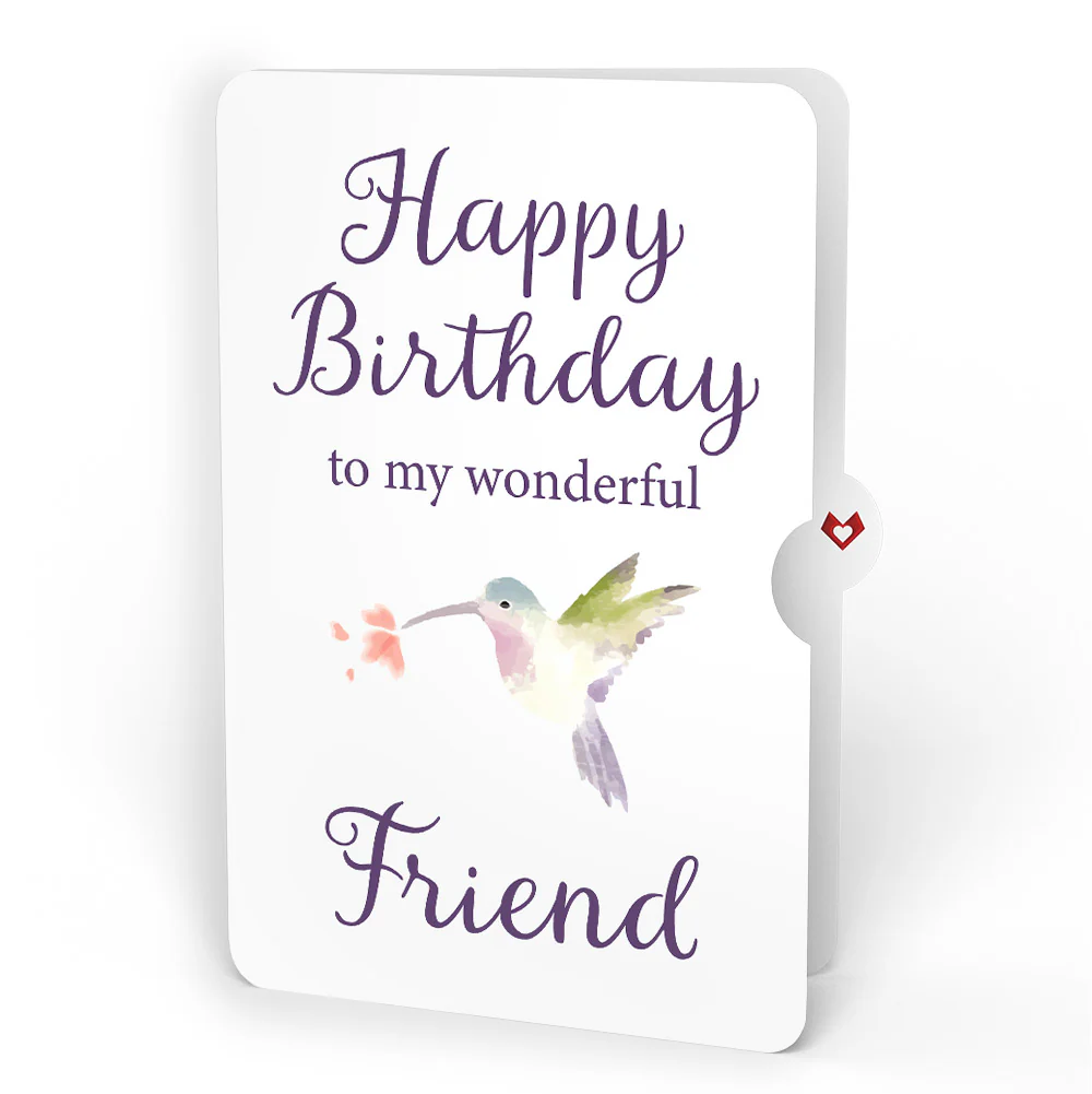 Lupine Hummingbird Birthday Pop-Up Card and Sentiment Set for Friend - Image 4