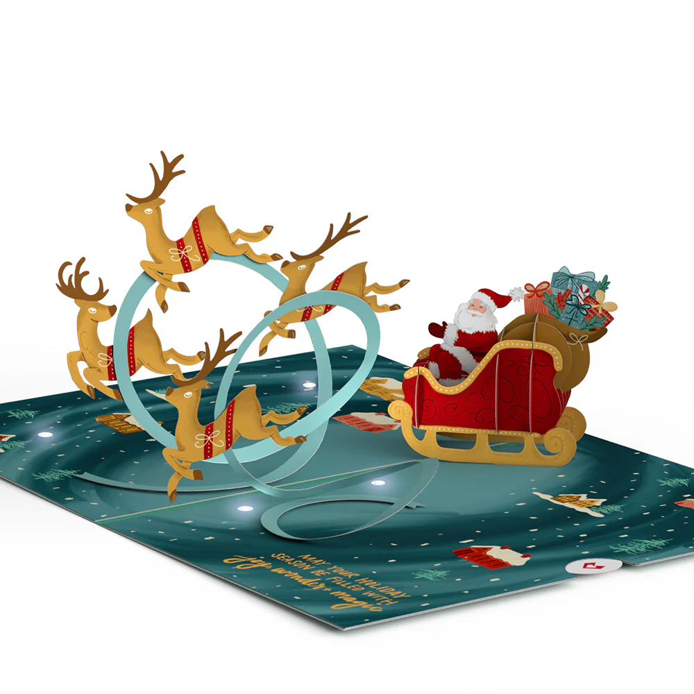 Magic of Christmas Santa's Sleigh Light-Up Pop-Up Card - Image 5