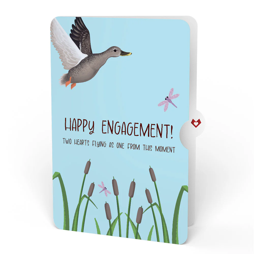 Pondside Mallard Ducks Engagement Pop-Up Card and Sentiment Set - Image 4