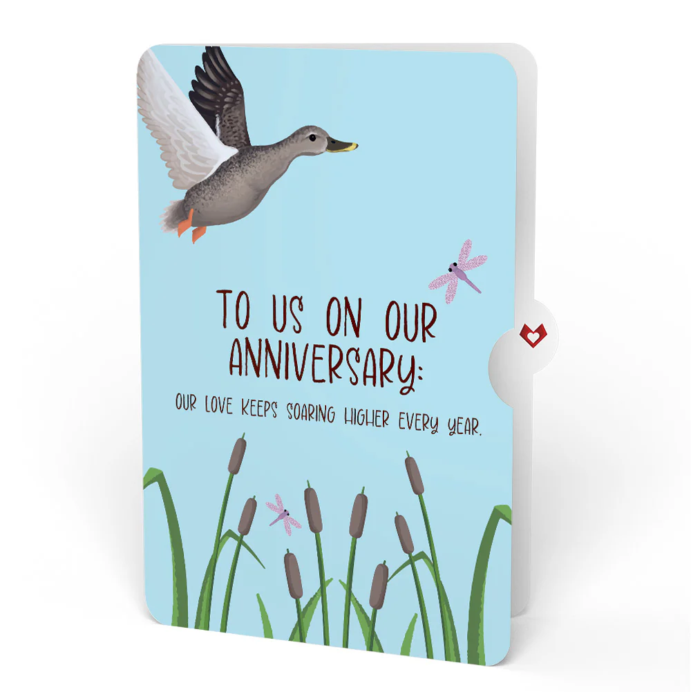 Pondside Mallard Ducks Anniversary Pop-Up Card and Sentiment Set for Partner - Image 4