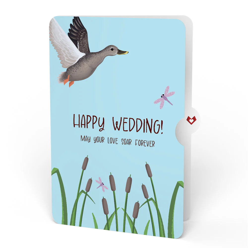 Pondside Mallard Ducks Wedding Pop-Up Card and Sentiment Set - Image 4