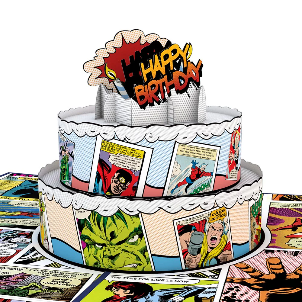 Marvel Comic Birthday Cake Pop-Up Card - Image 2