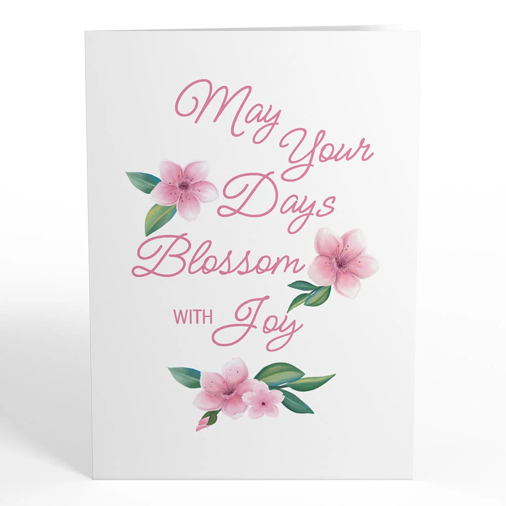 May Your Days Blossom with Joy Card with Mini Bouquet - Image 3