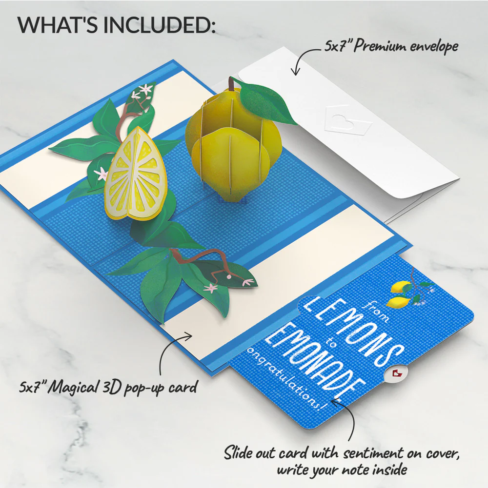Mediterranean Lemons Congratulations Pop-Up Card and Sentiment Set - Image 2