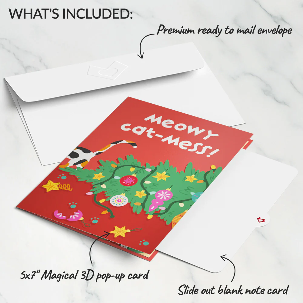 Meowy Cat-mess Christmas Pop-Up Card - Image 5