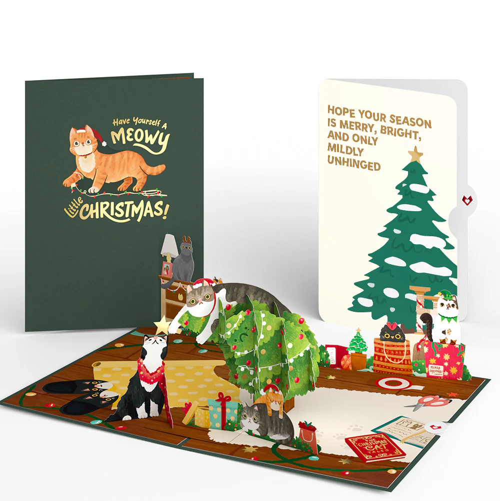 Meowy Little Christmas Cats Pop-Up Card and Blessing Tree Sentiment Set