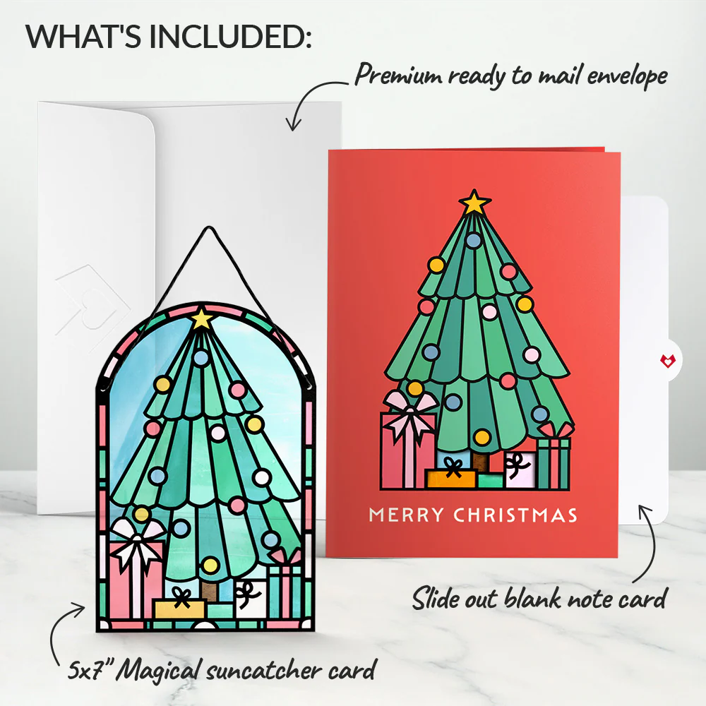 Merry Christmas Tree Suncatcher Card - Image 6