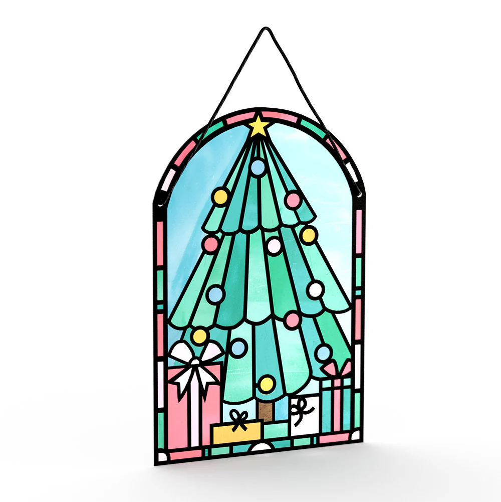 Merry Christmas Tree Suncatcher Card and Funny Cat Sentiment Set - Image 3