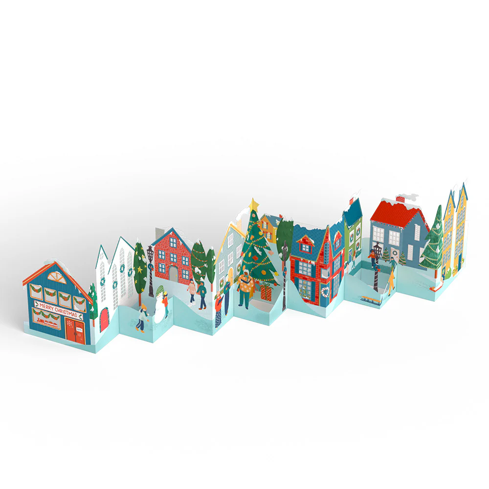 Merry Christmas Village Loooooong Card™ (Expands to 2 feet) - Image 2