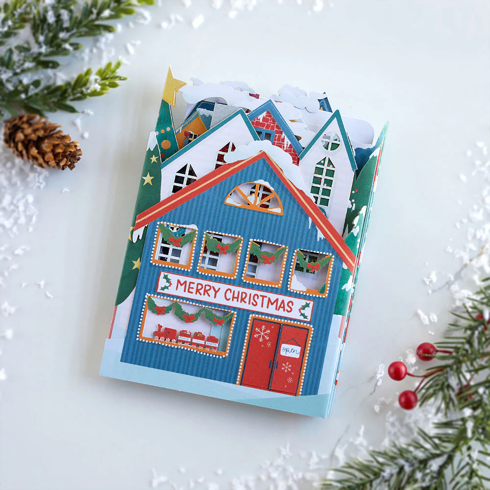 Merry Christmas Village Loooooong Card™ (Expands to 2 feet) - Image 4