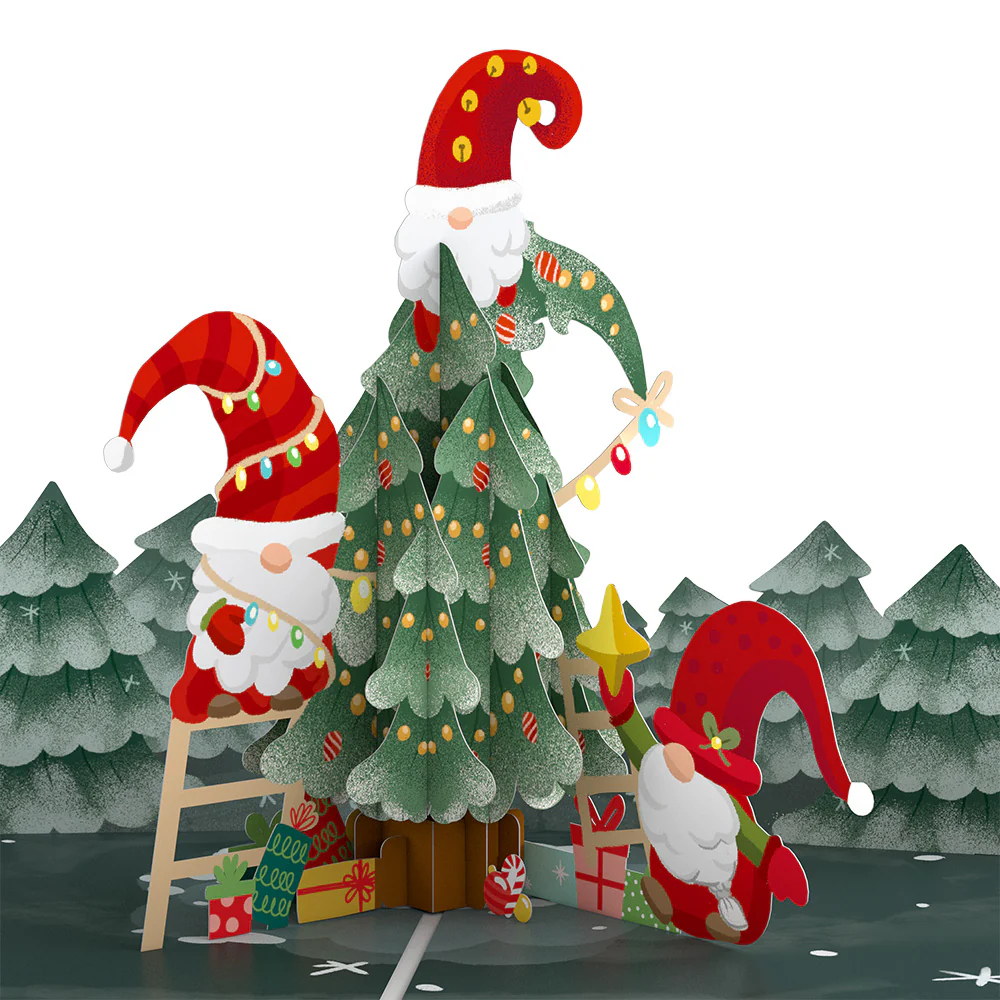 Merry Gnome Christmas Tree Pop-Up Card - Image 2