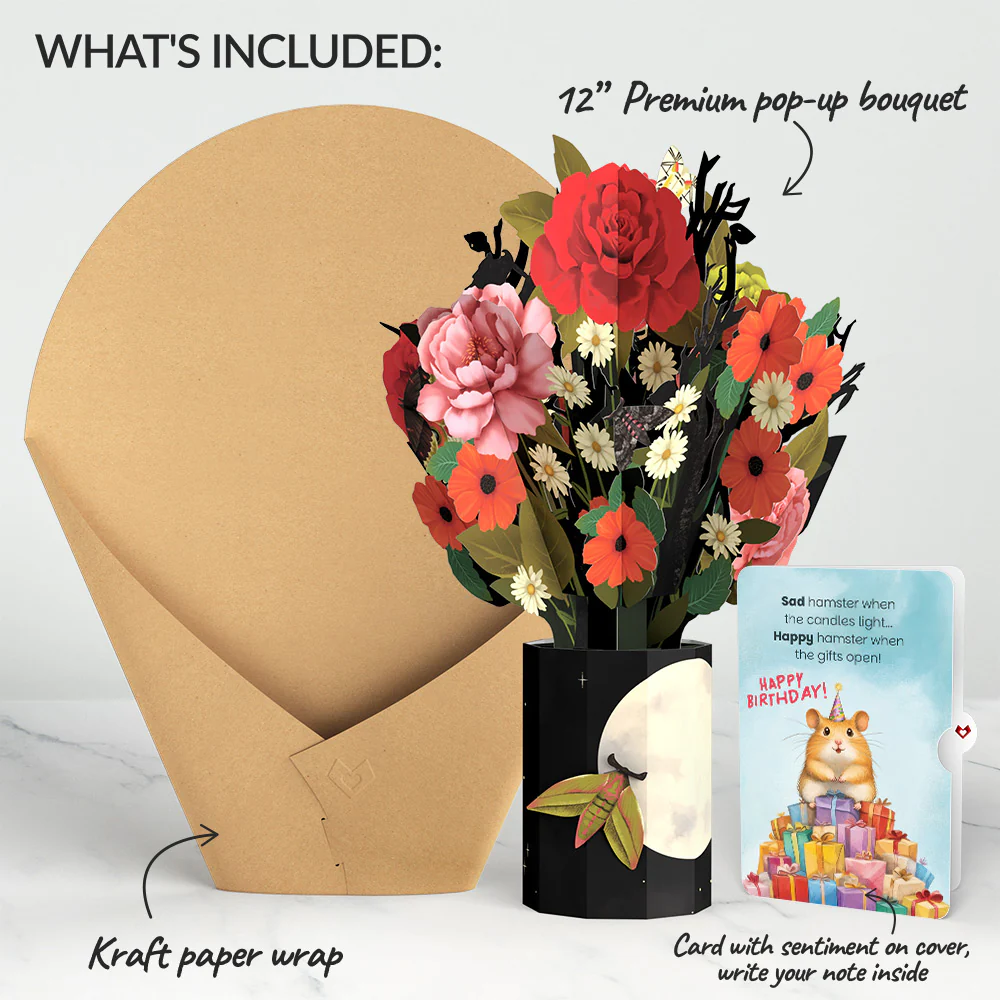 Midnight Florals Birthday Bouquet and Happy Hamster Sentiment Set - Image 2