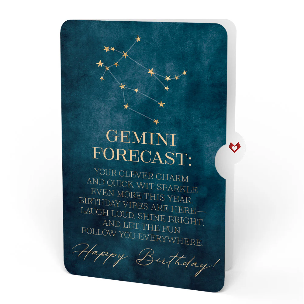 Midnight Florals Birthday Pop-Up Card and Gemini Zodiac Sentiment Set - Image 4