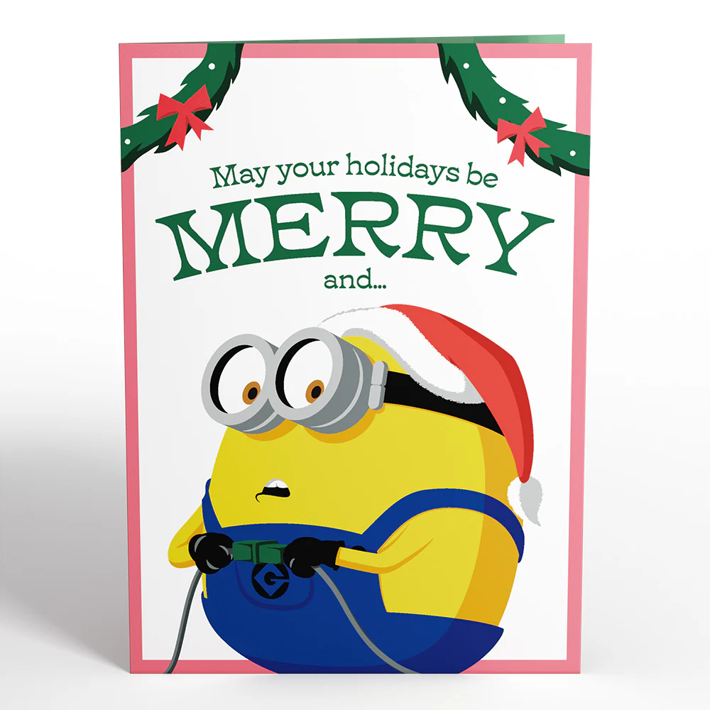 Minions Merry & Bright Light-Up Pop-Up Card - Image 6