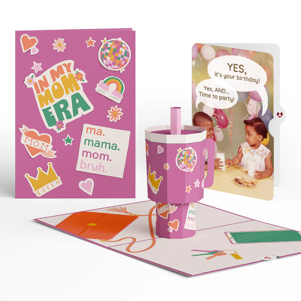 Mom Era Tumbler Birthday Pop-Up Card and Time to Party Sentiment Set