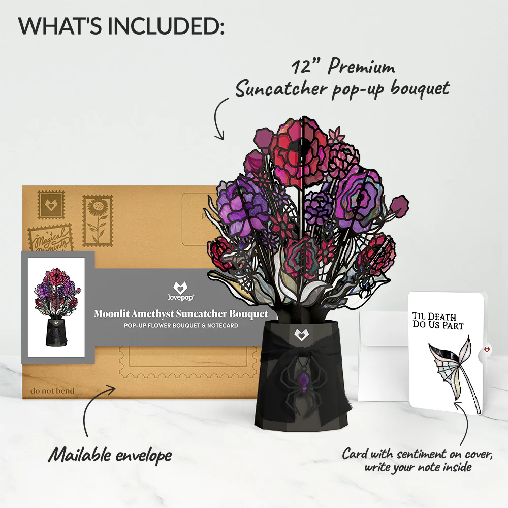 Moonlit Amethyst Love Suncatcher Bouquet and Sentiment Set - Image 2