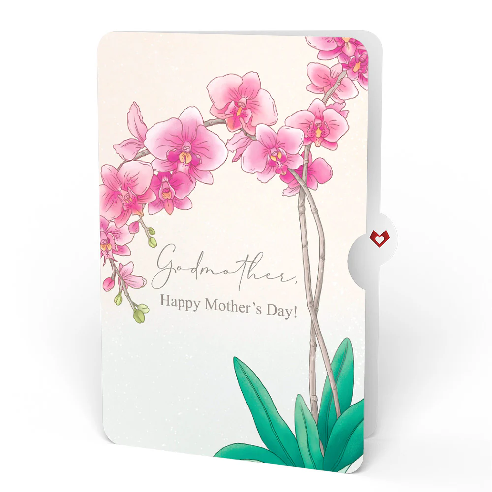 Mother’s Day Orchid Pop-Up Card and Sentiment Set for Godmother - Image 4