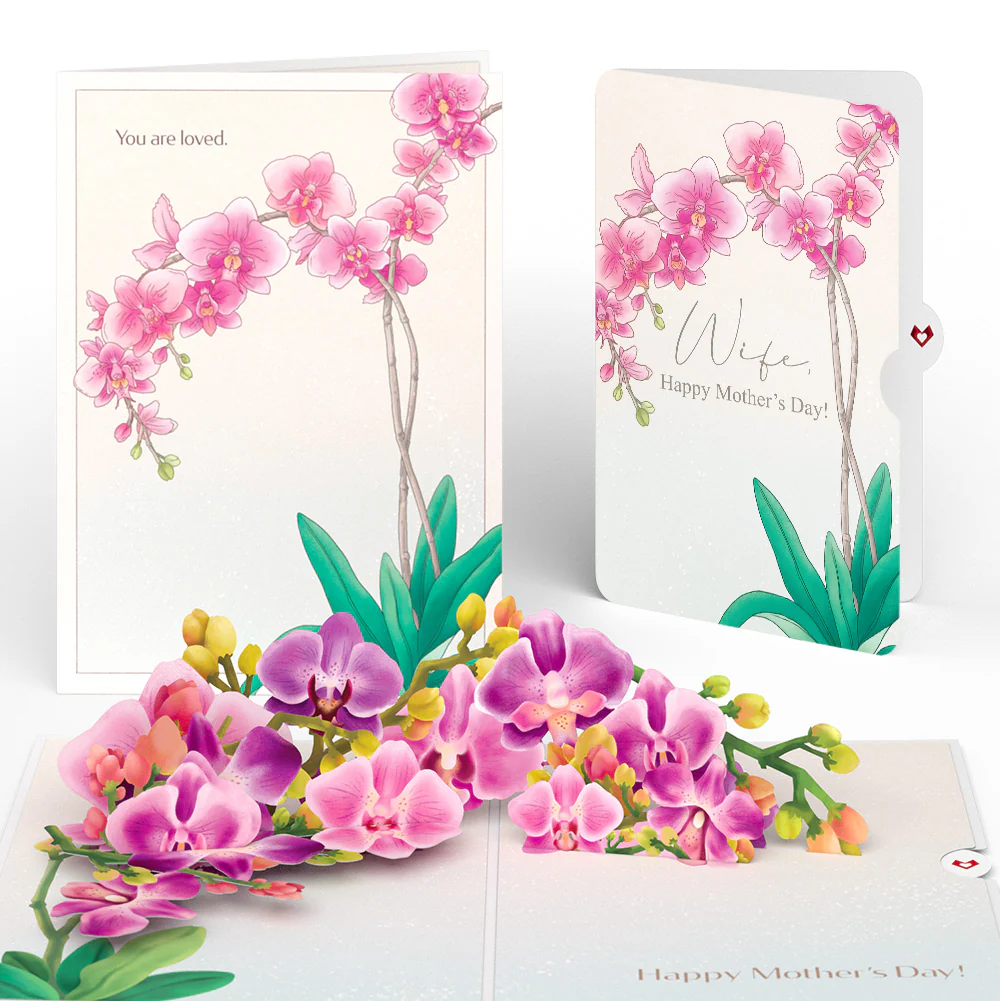 Mother’s Day Orchid Pop-Up Card and Sentiment Set for Wife