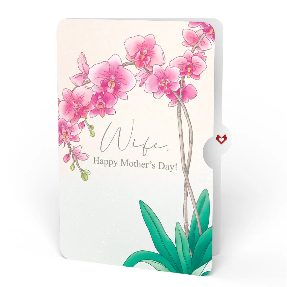 Mother’s Day Orchid Pop-Up Card and Sentiment Set for Wife - Image 4