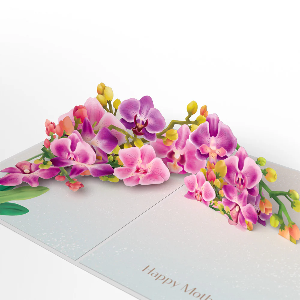 Mother’s Day Orchid Pop-Up Card & Suncatcher Bouquet Bundle - Image 3