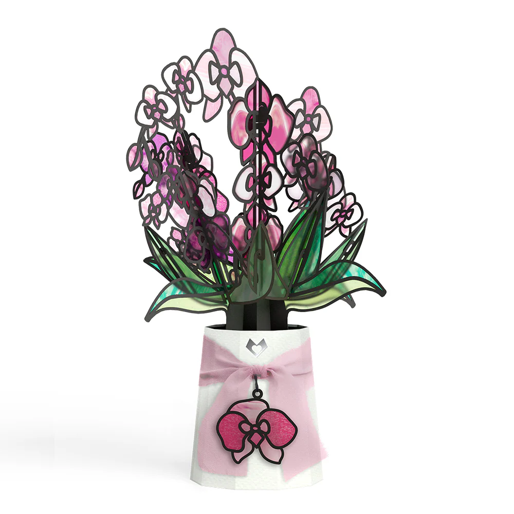 Mother’s Day Orchid Pop-Up Card & Suncatcher Bouquet Bundle - Image 7