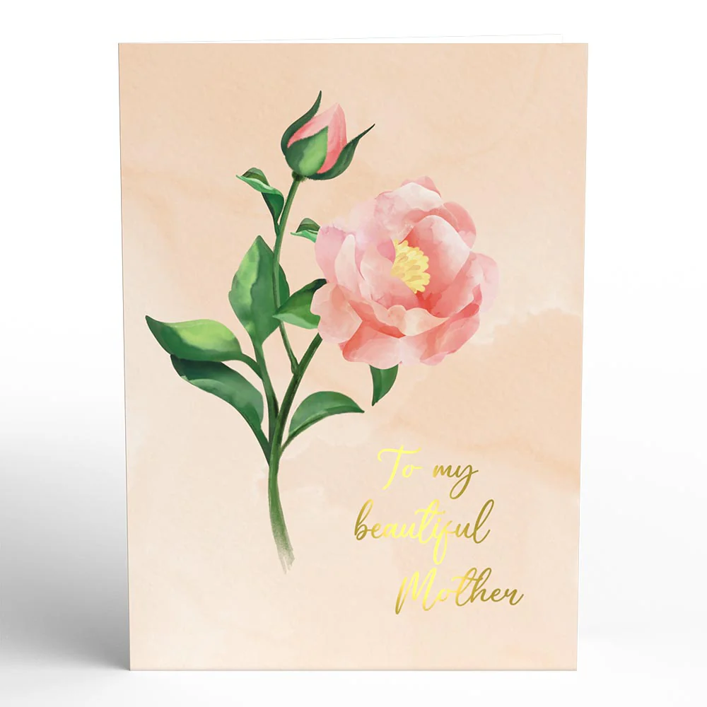 Mother’s Day Peonies Pop-Up Card - Image 4
