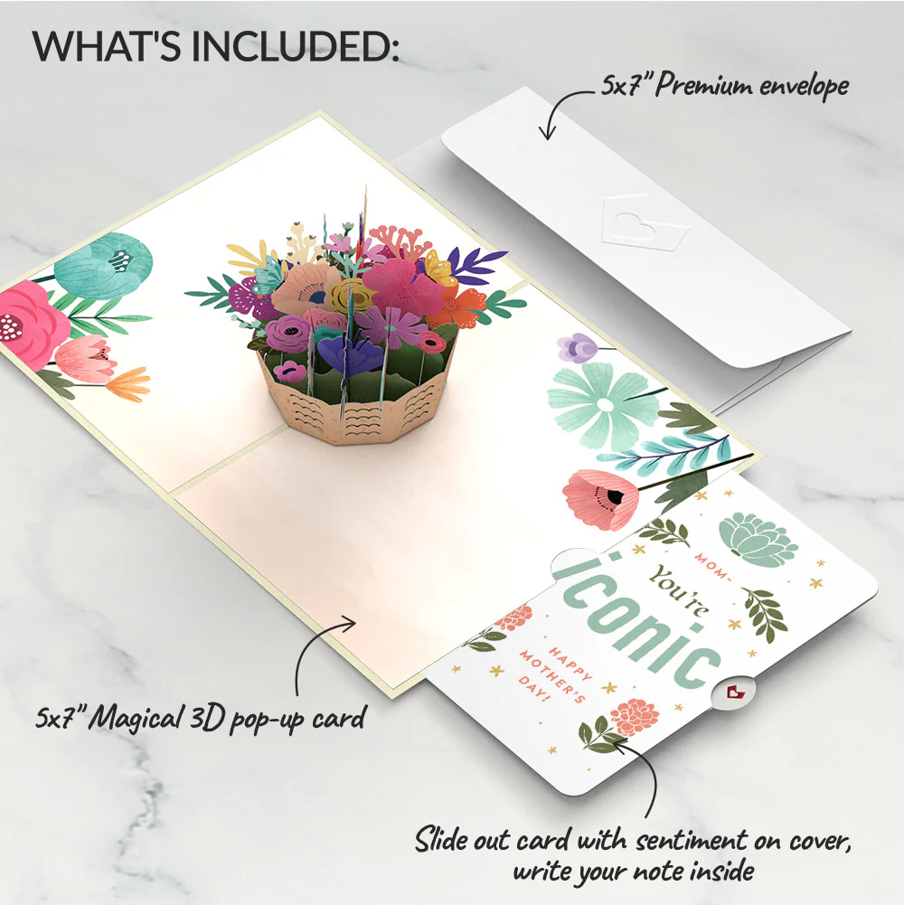 Mother's Day Basket Pop-Up Card and Iconic Bloom Sentiment Set for Mom - Image 2