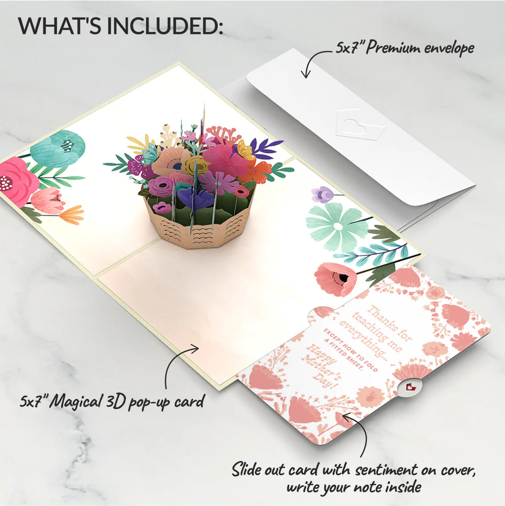 Mother's Day Basket Pop-Up Card and Poppies Garden Frame Sentiment Set for Mom - Image 2