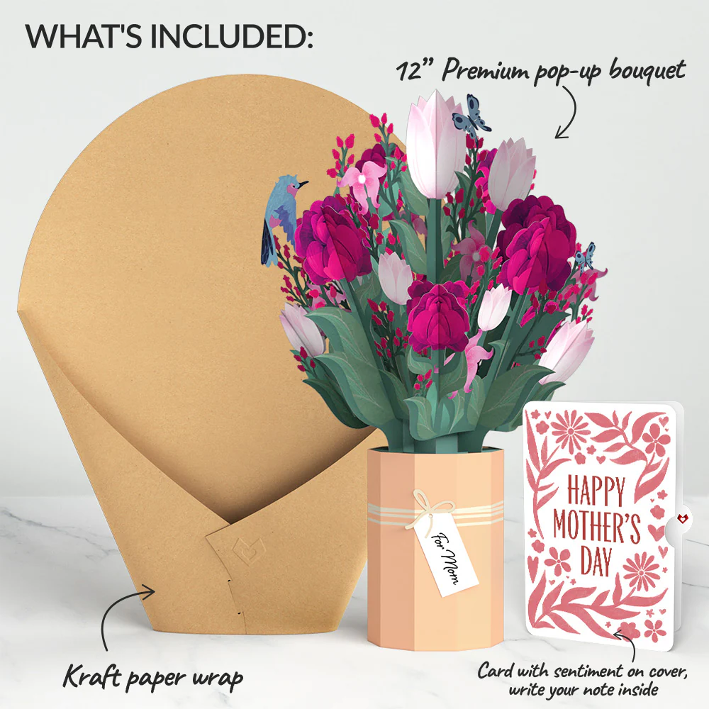 Mother’s Day Bouquet and Bold Petal Pattern Sentiment Set for Mom - Image 2