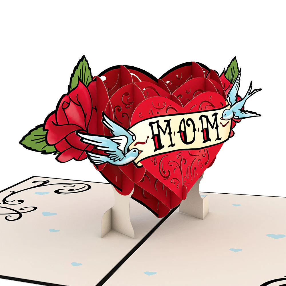 Mother's Day Tattoo Heart Pop-Up Card - Image 2
