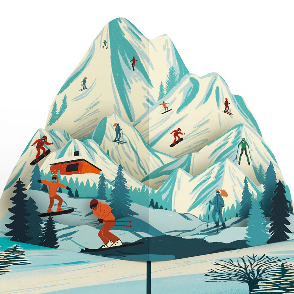 Mountain Ski Adventure Engagement Pop-Up Card and Sentiment Set - Image 3