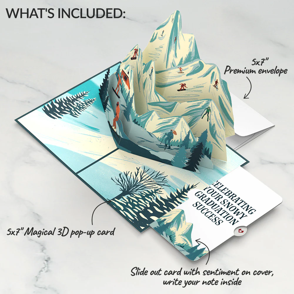 Mountain Ski Adventure Graduation Pop-Up Card and Sentiment Set - Image 2