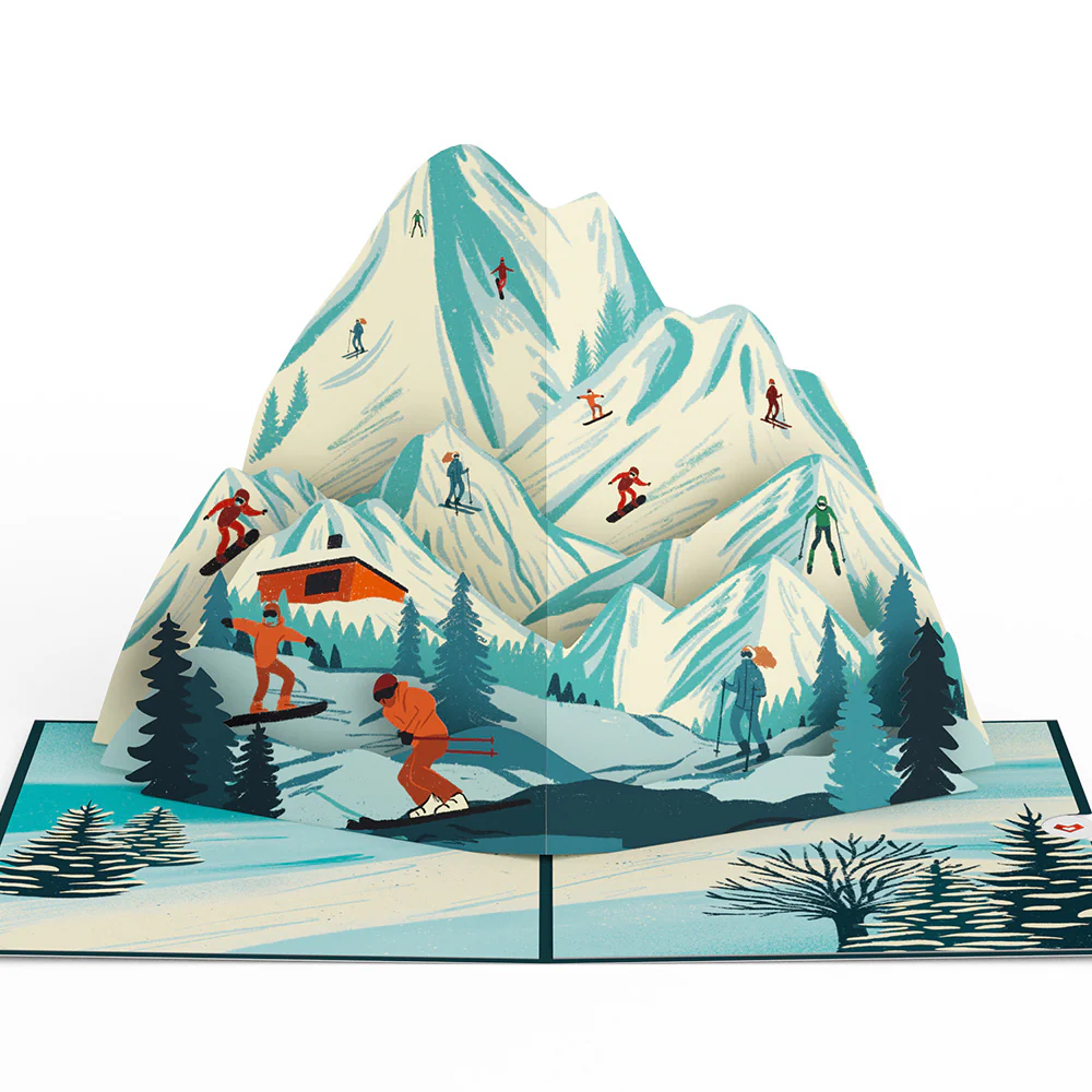 Mountain Ski Adventure Pop-Up Card - Image 3