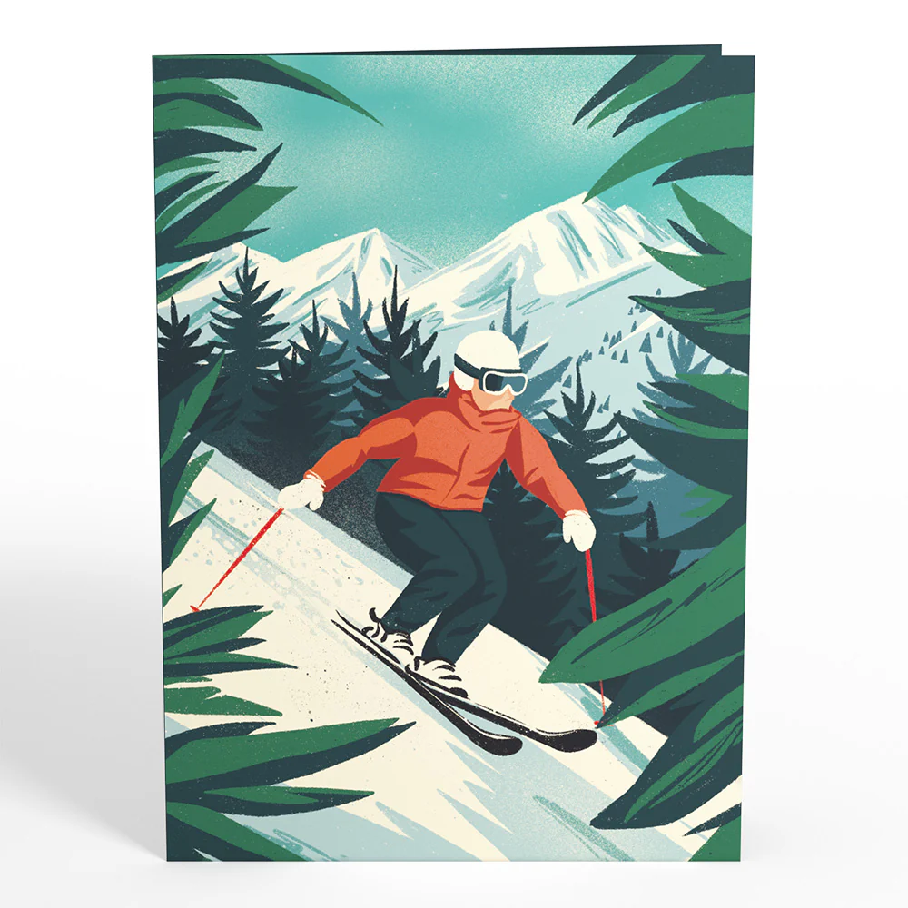 Mountain Ski Adventure Pop-Up Card - Image 4